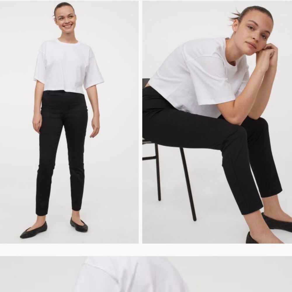 H&M Creased Pants Black